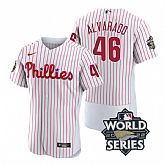 Phillies 46 Jose Alvarado White Nike 2022 World Series Flexbase Jersey,baseball caps,new era cap wholesale,wholesale hats